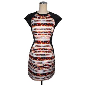 Sarah Stephenson Black Multicolor Striped Dress Size 8
